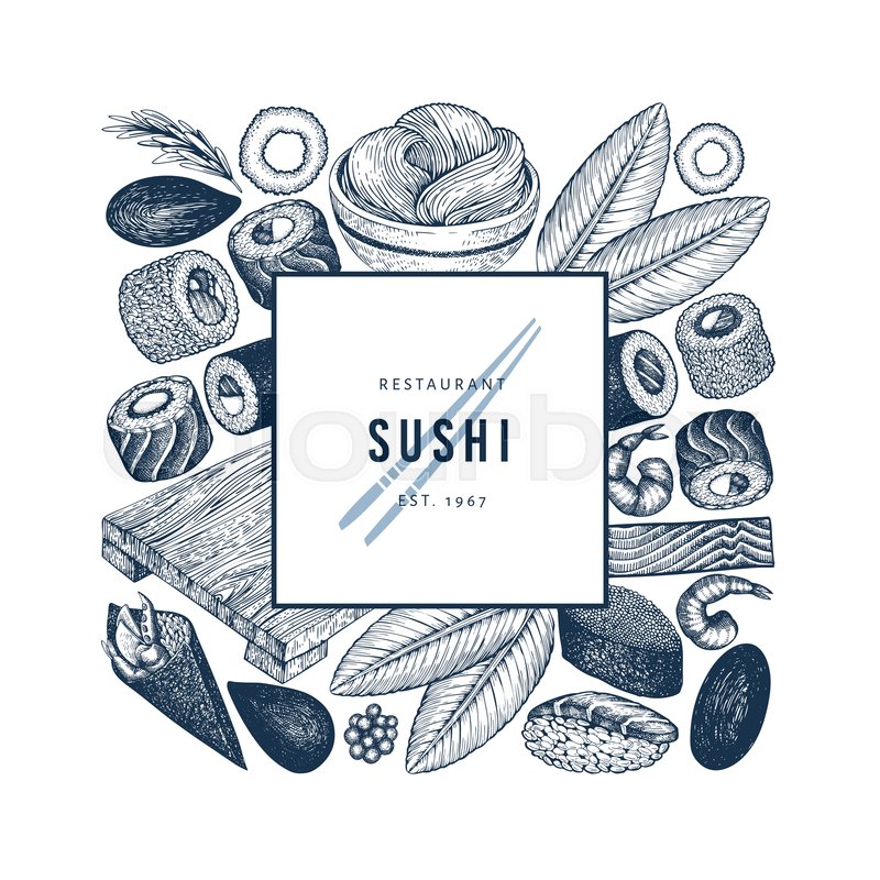 Japanese Cuisine Banner Template Stock Vector Colourbox