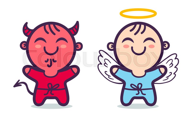 Angel and devil. Good and bad. | Stock vector | Colourbox