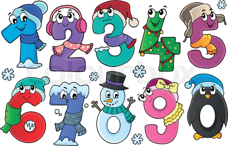 Winter numbers theme set 1 - eps10 ... | Stock vector | Colourbox