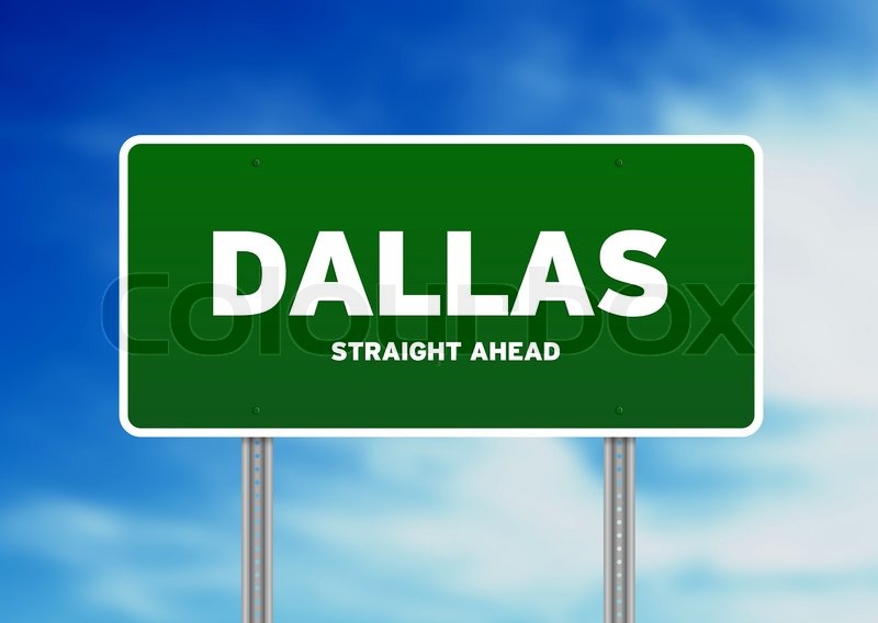 Dallas, Texas Highway Sign Stock image Colourbox