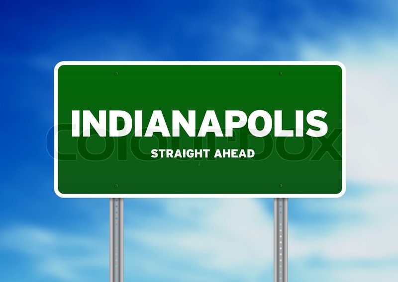 Indianapolis, Indiana Highway Sign Stock image Colourbox