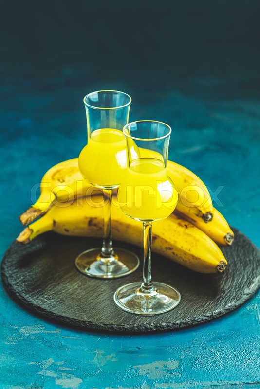 Banana flavoured liqueurs, which French Stock image Colourbox