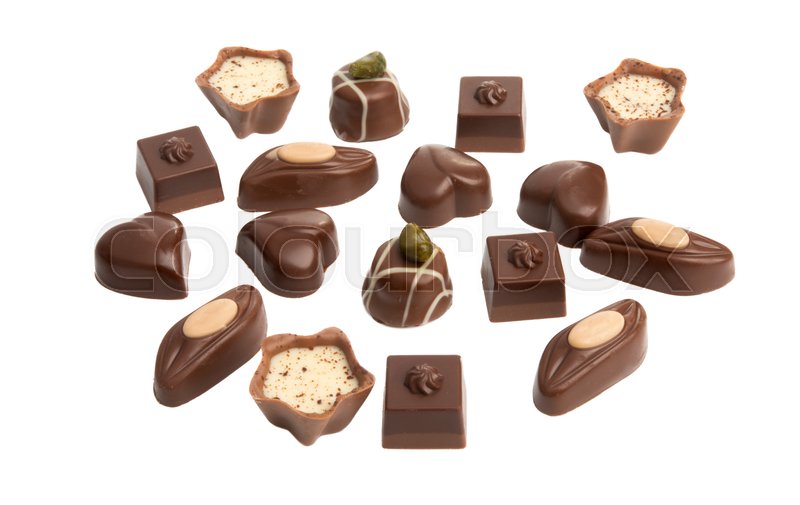 Swiss chocolate candies isolated on ... | Stock image | Colourbox
