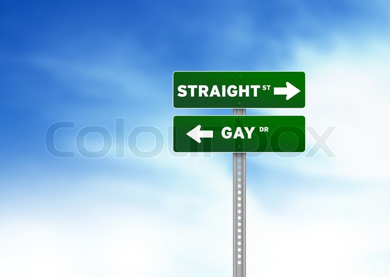 Straight and Gay Road Sign | Stock image | Colourbox