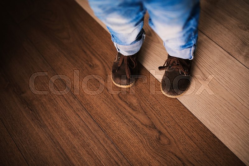 Baby's first steps. Background with the ... | Stock image | Colourbox