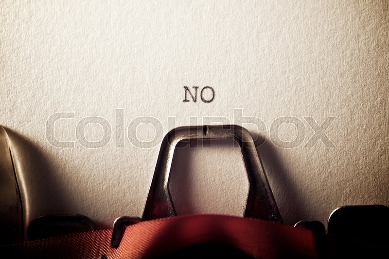 The word, No, written with a ... | Stock image | Colourbox