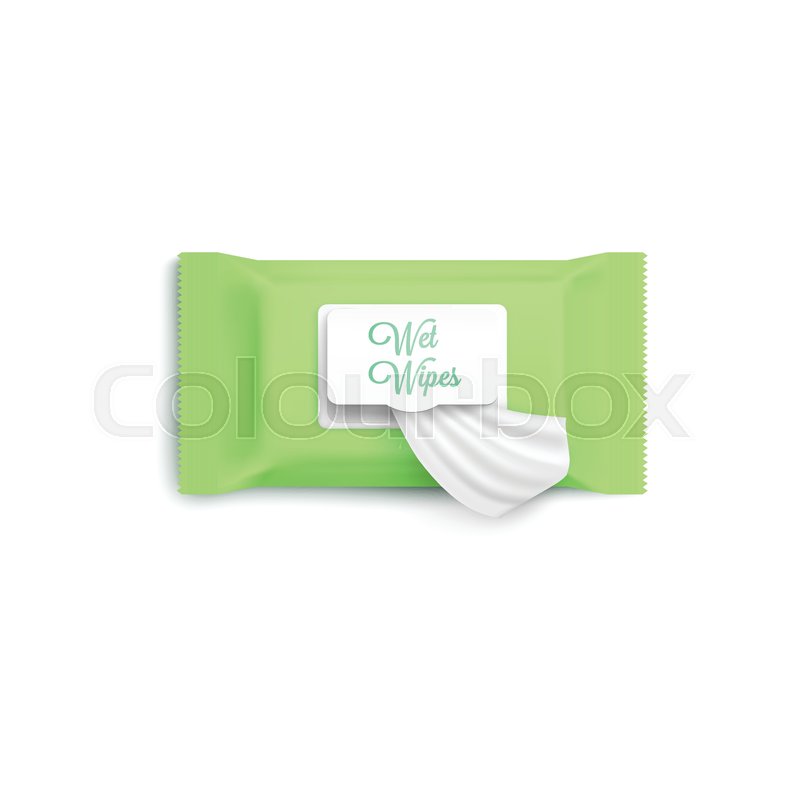 Download Mockup Of Light Green Wet Wipes Stock Vector Colourbox PSD Mockup Templates