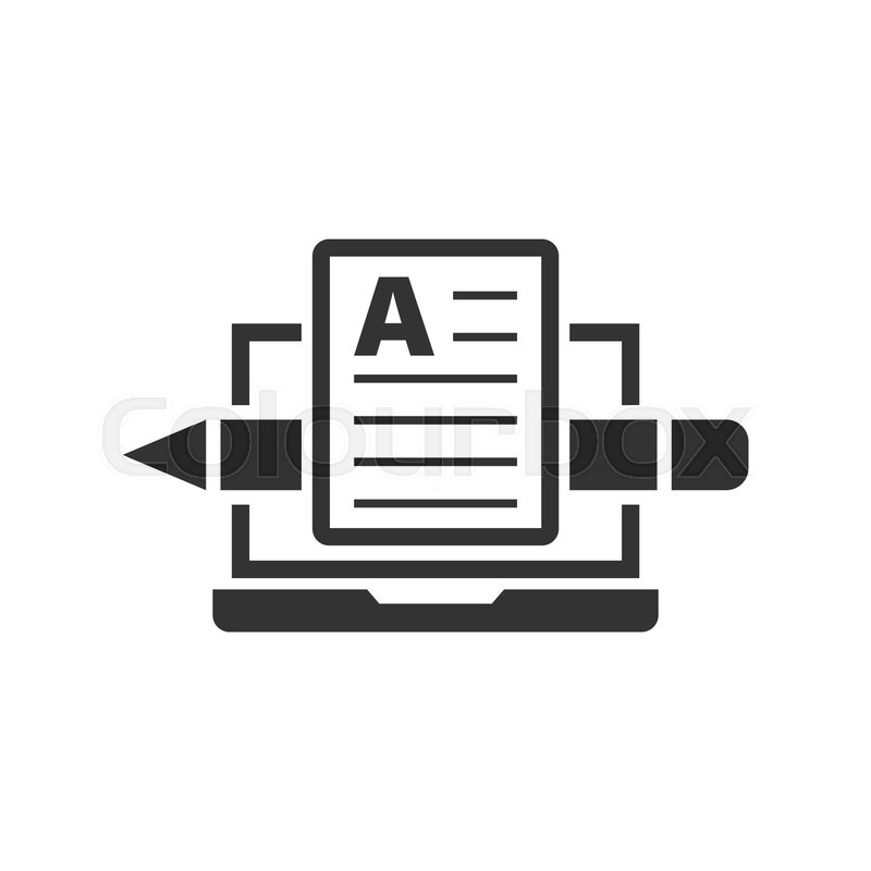 Blogging icon in flat style. Social | Stock vector | Colourbox