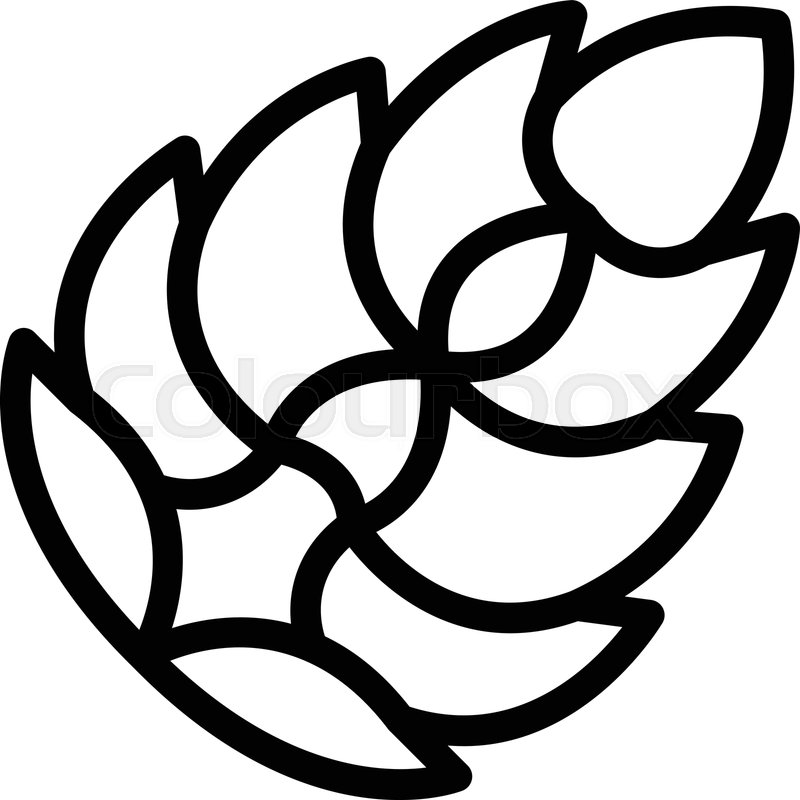 Hop cone icon. Outline hop cone vector | Stock vector | Colourbox