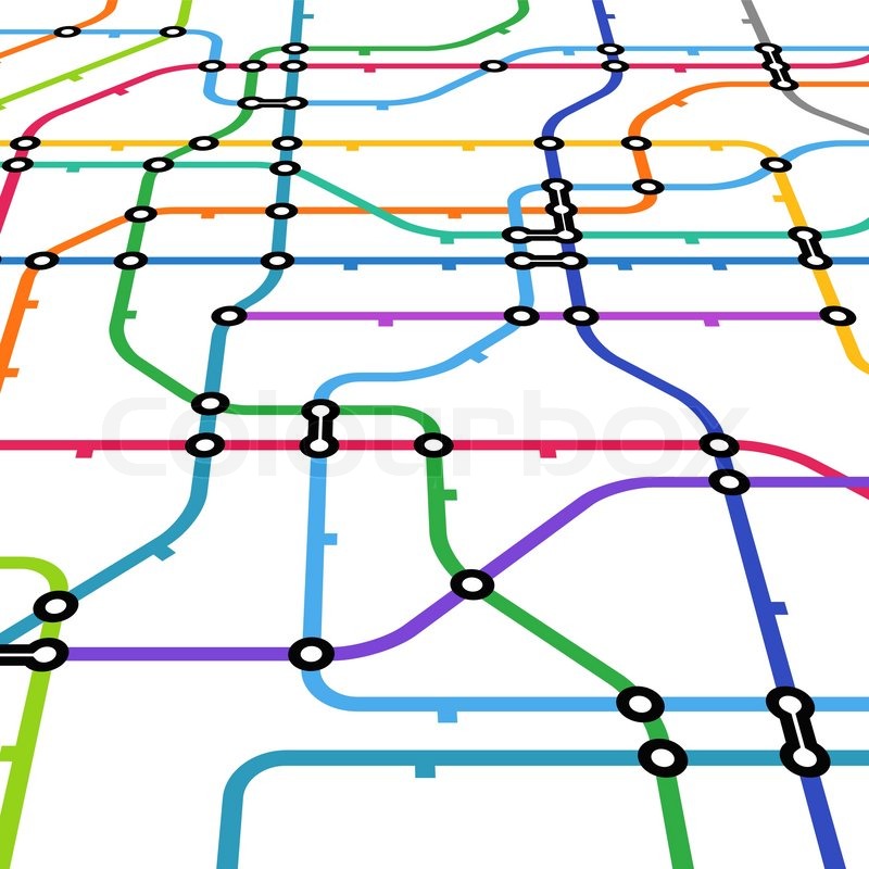 Abstract color metro scheme in perspective | Stock Vector ... transition element diagram 