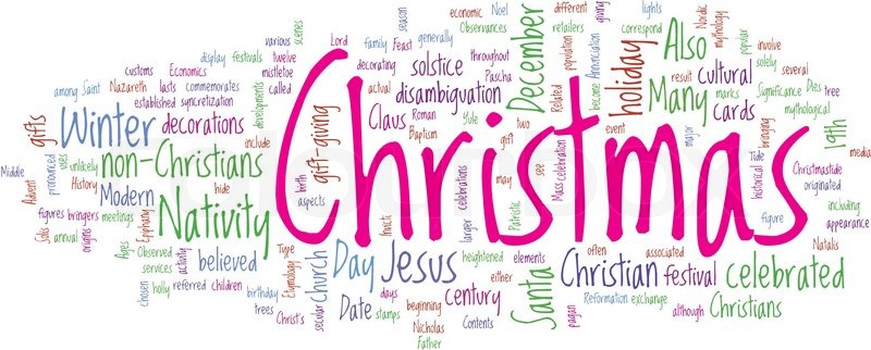 christmas word cloud stock vector colourbox word christmas