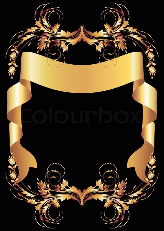 Background with ornament and elegant ribbon | Stock Vector | Colourbox