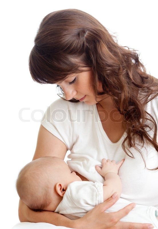 Young Mother Breast Feeding Her Infant Stock Image Colourbox