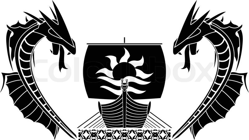 tribal animal tattoo free vector Stock vector Vector Ship and dragons.  illustration
