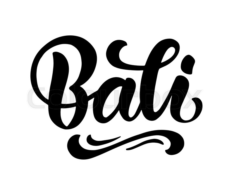 Bali hand written brush lettering, Stock vector Colourbox