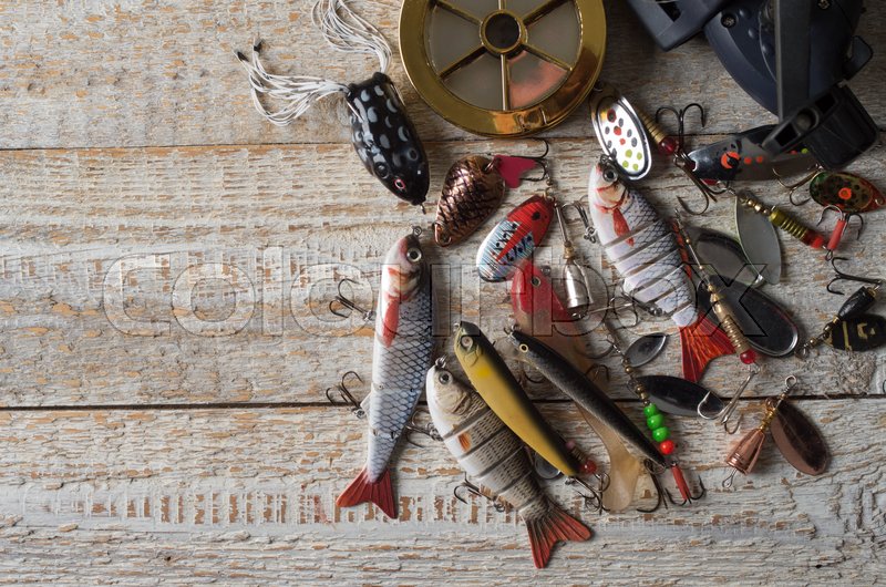 Accessories for fishing on the | Stock image | Colourbox