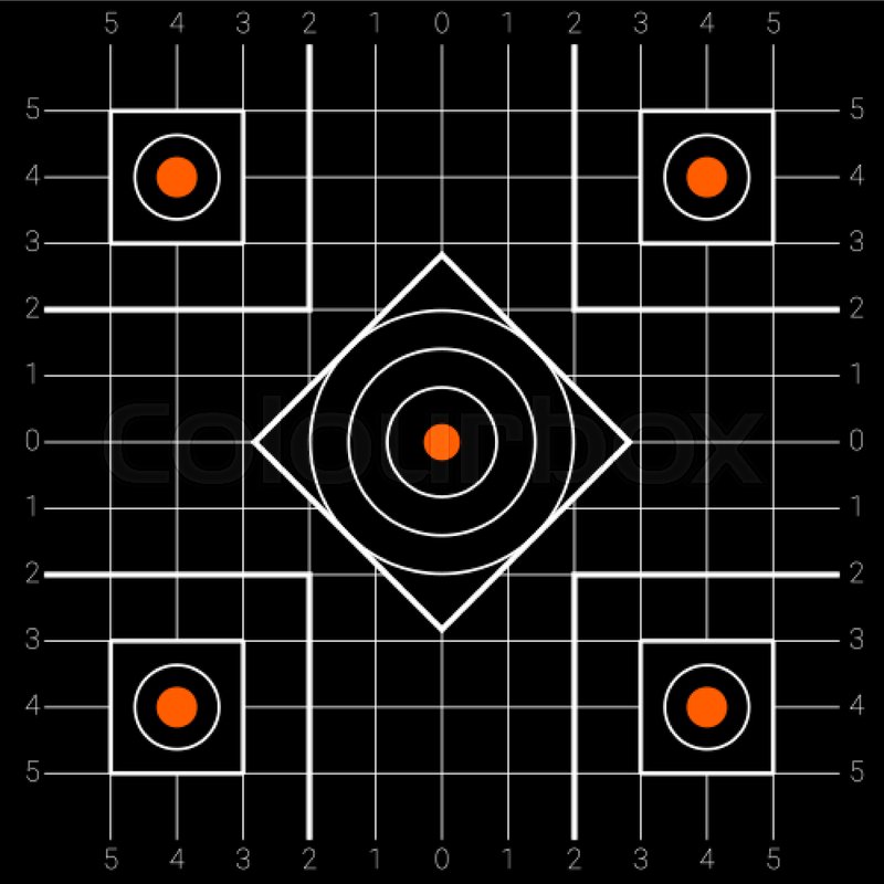 Square shaped shooting target with a Stock vector Colourbox