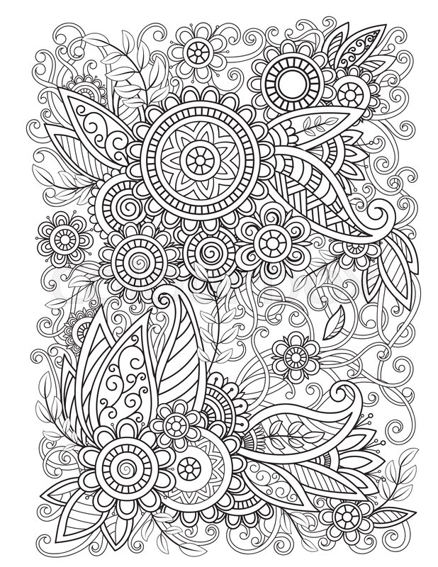 Adult coloring page with oriental ... | Stock vector | Colourbox