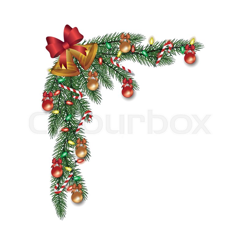 Christmas decoration corner border ... | Stock vector | Colourbox