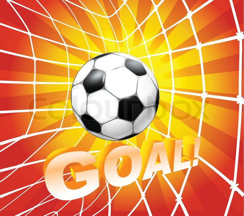 Football Soccer Ball In A Net Goal Stock Vector Colourbox