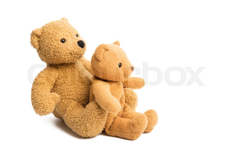 Soft teddy bears isolated on white ... | Stock image | Colourbox