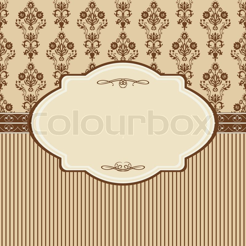 Vintage Card With Damask Wallpaper Stock Vector Colourbox