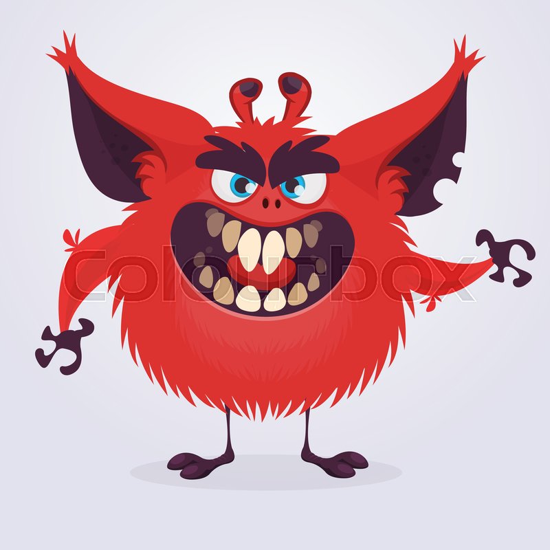 Funny cartoon monster. Vector illustration of cute monster | Stock vector | Colourbox Funny cartoon monster. Vector illustration of cute monster | Stock vector | Colourbox