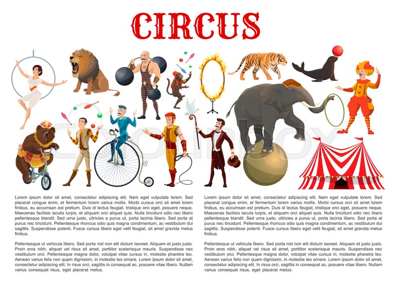 Circus entertainment show animal Stock vector Colourbox
