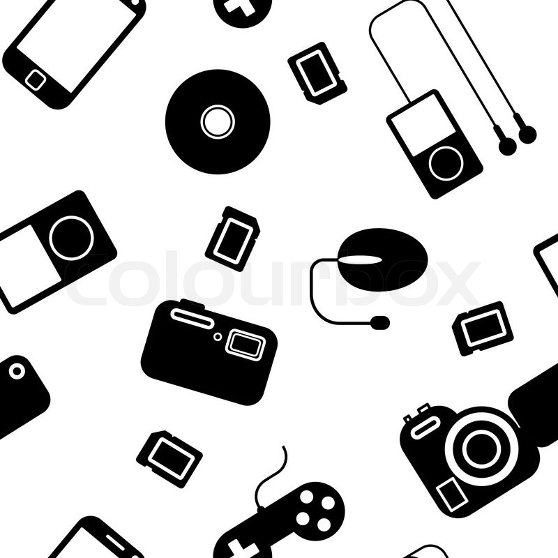 seamless background iconwithelectronic stock