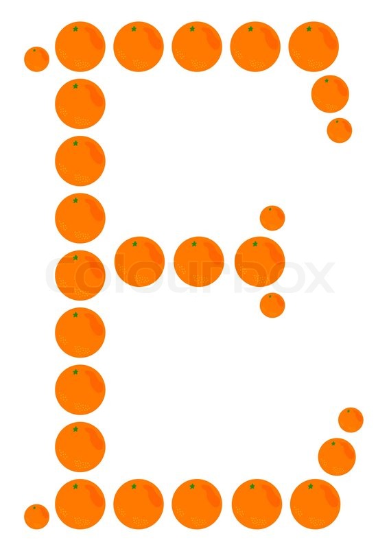 letter e made from orange stock vector colourbox