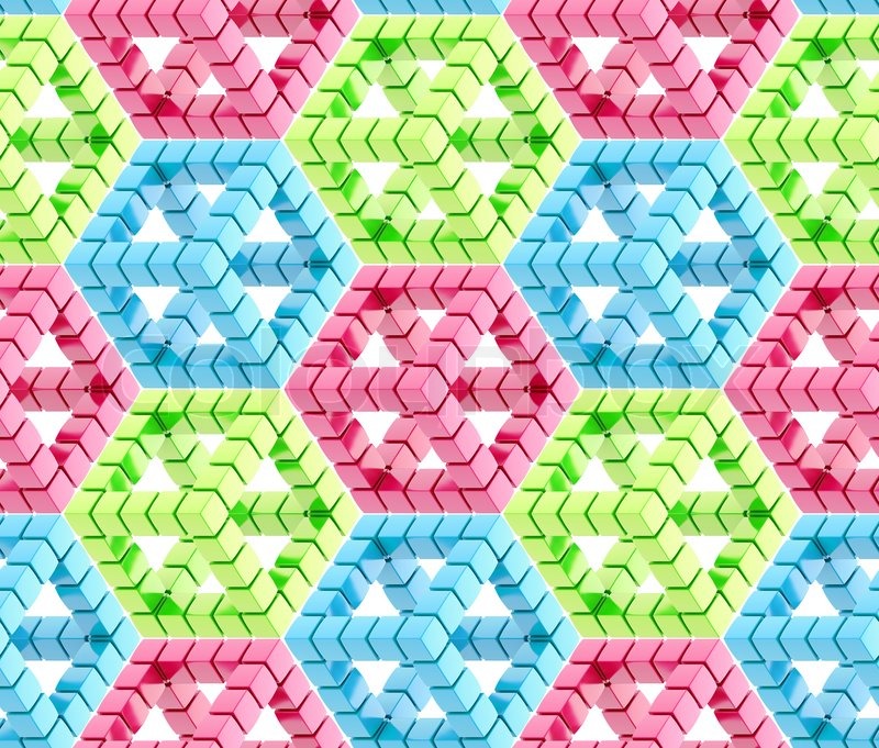 Seamless hexagon cube background | Stock image | Colourbox