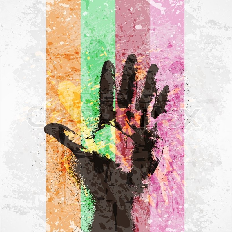 Vintage poster, handprint | Stock Vector | Colourbox