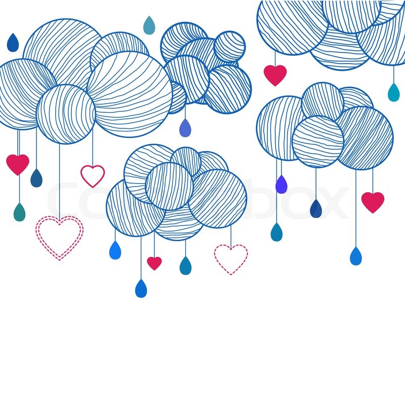 cute background with hand drawing clouds stock photo colourbox
