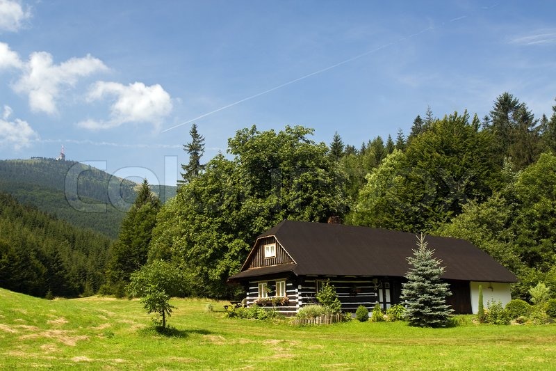 Cottage in hills Stock image Colourbox