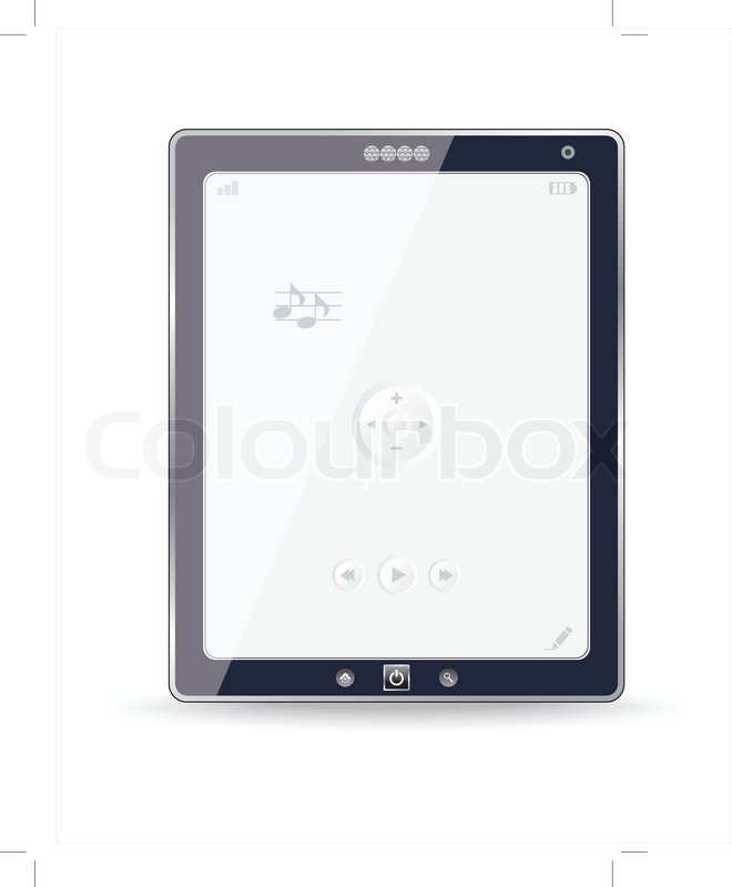 Black abstract tablet pc on white | Stock vector | Colourbox