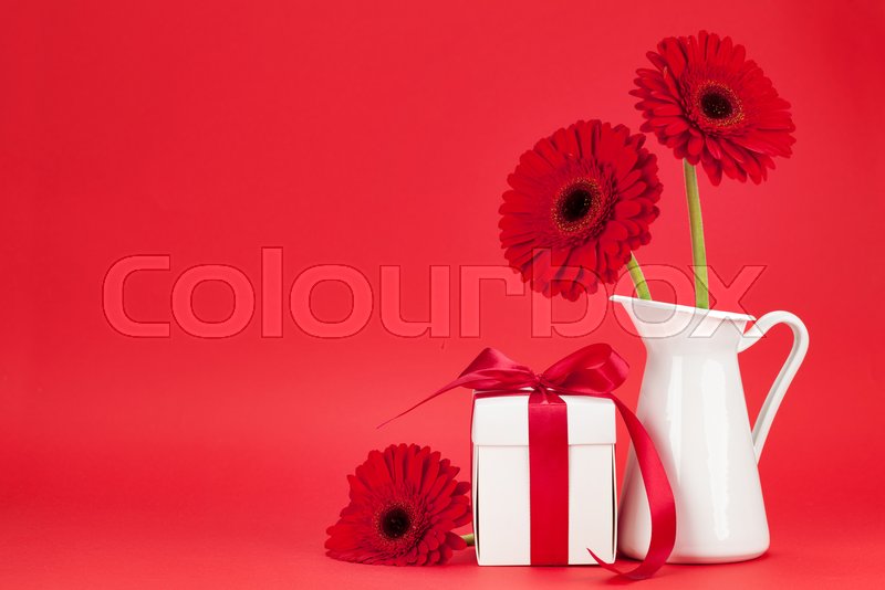 Craft pipe cleaner heart kids flowers valentine valentines flower Valentines day greeting card with | Stock image | Colourbox