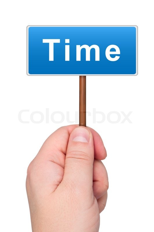 sign with word time in hand stock photo colourbox word time