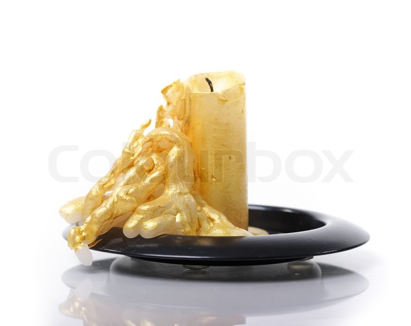 Burned candle isolated Stock Photo Colourbox