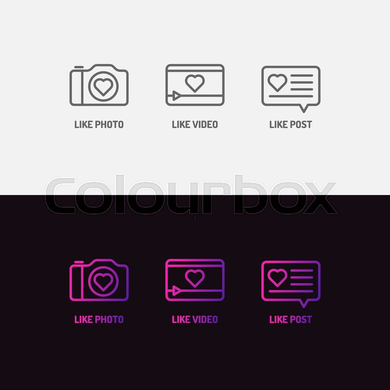 Set of icons for social networks. Like | Stock vector | Colourbox