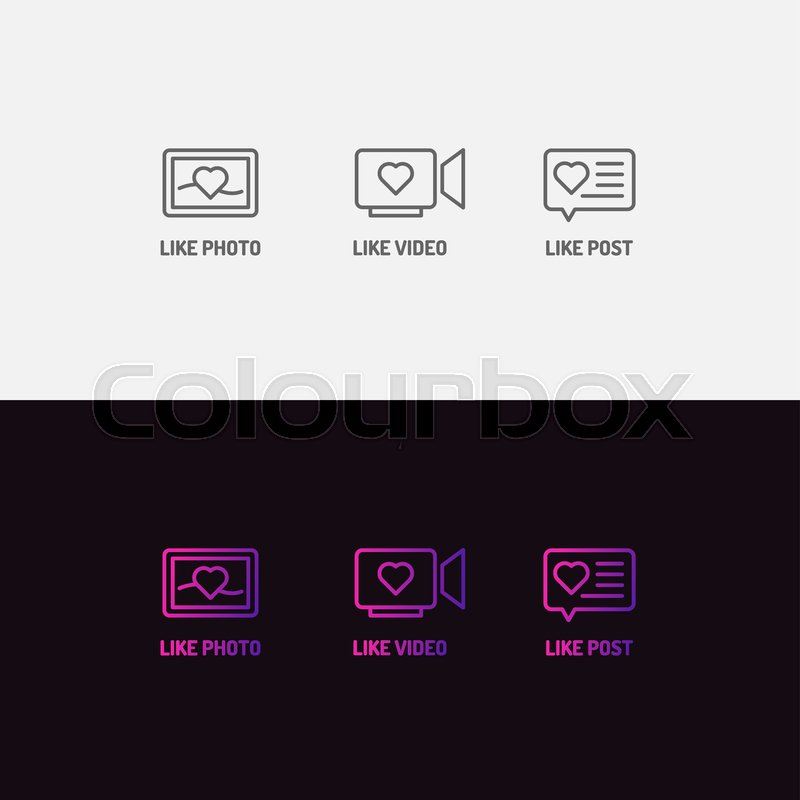 Set of icons for social networks. Like | Stock vector | Colourbox