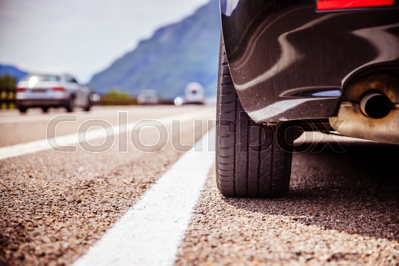 Close up of a car standing on a Stock image Colourbox