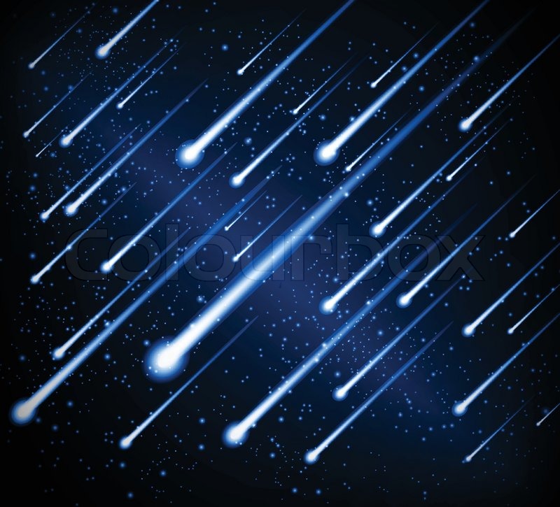 Vector meteor shower Stock Vector Colourbox