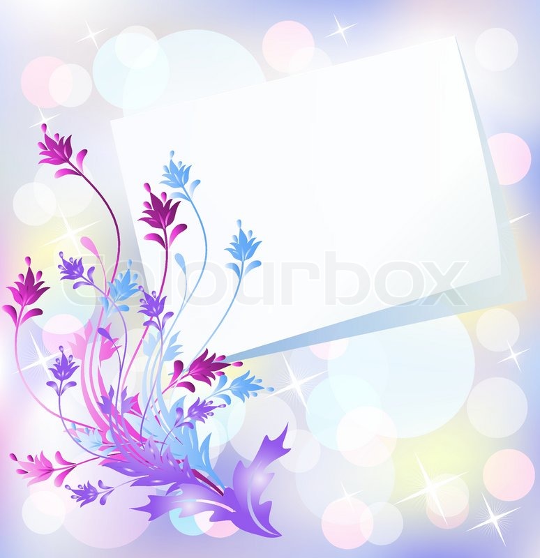 Floral background with paper | Stock vector | Colourbox