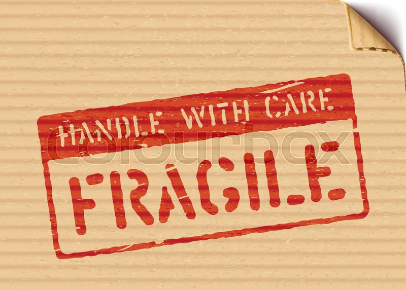 Fragile Sign On Cardboard Box For Stock Vector Colourbox