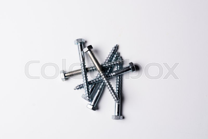 Screws and plugs of different kinds on Stock image Colourbox
