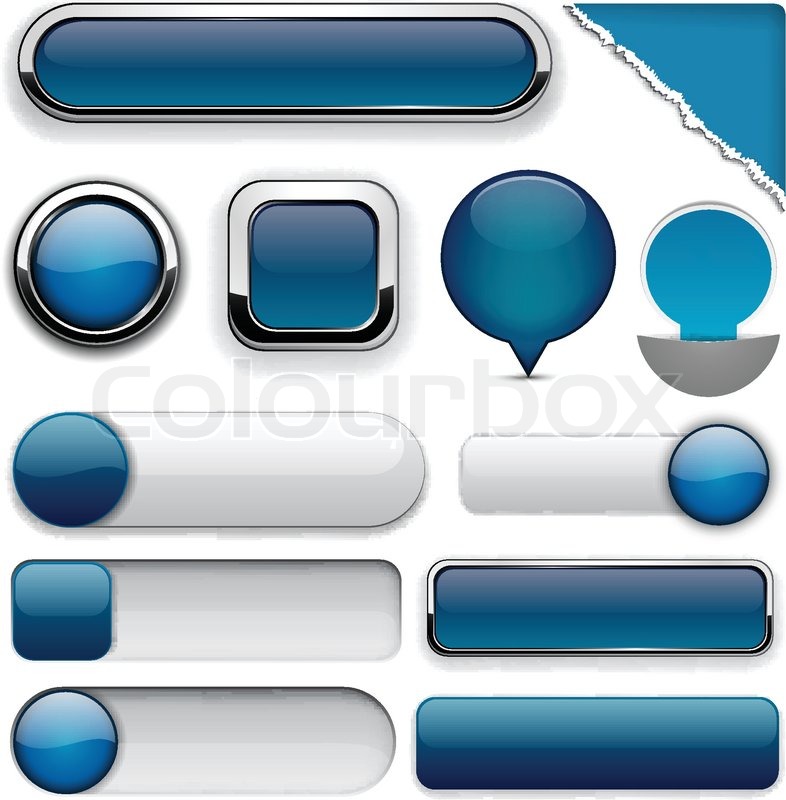 Blank Dark Blue Web Buttons For Stock Vector Colourbox