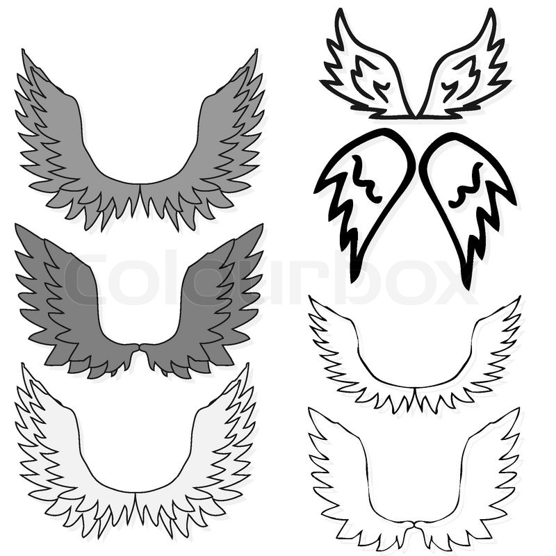 Set of bird wings for heraldry design ... | Stock vector | Colourbox