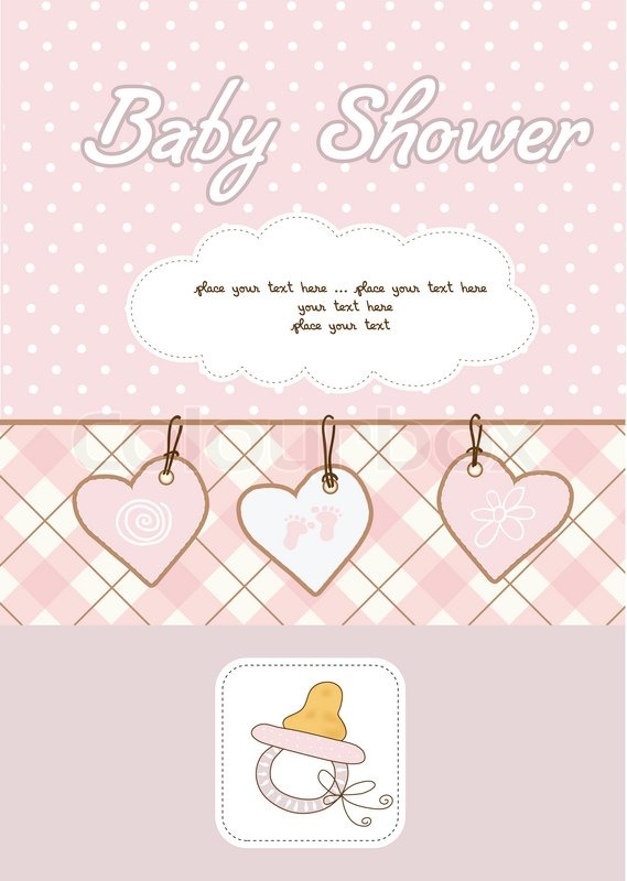 Baby girl shower card | Stock vector | Colourbox