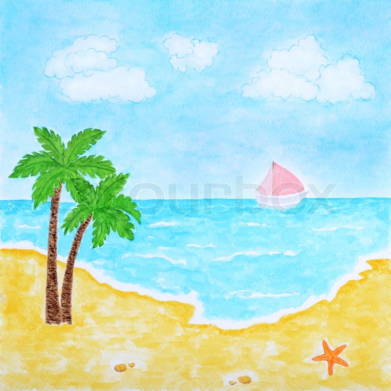 beach and tropical sea or ocean summer landscape