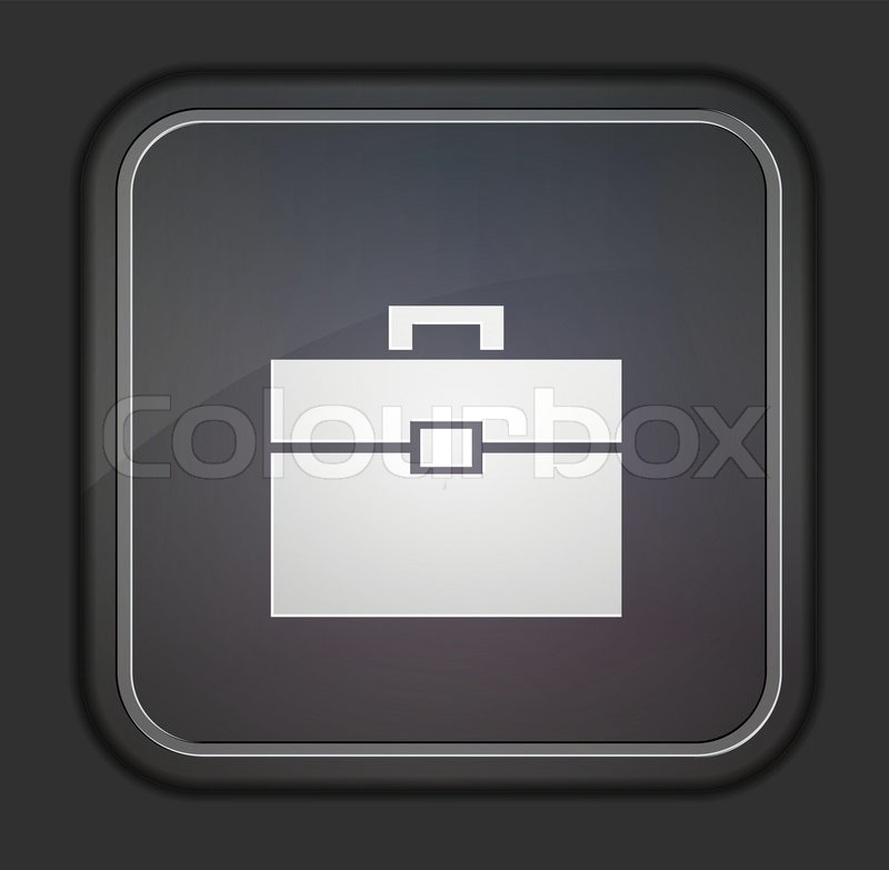 Vector briefcase icon on black Eps 10 Stock Vector Colourbox